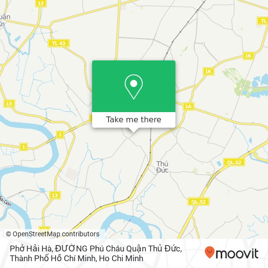 Phở Hải Hà, ĐƯỜNG Phú Châu Quận Thủ Đức, Thành Phố Hồ Chí Minh map