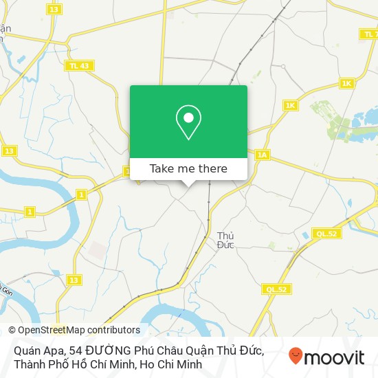 Quán Apa, 54 ĐƯỜNG Phú Châu Quận Thủ Đức, Thành Phố Hồ Chí Minh map