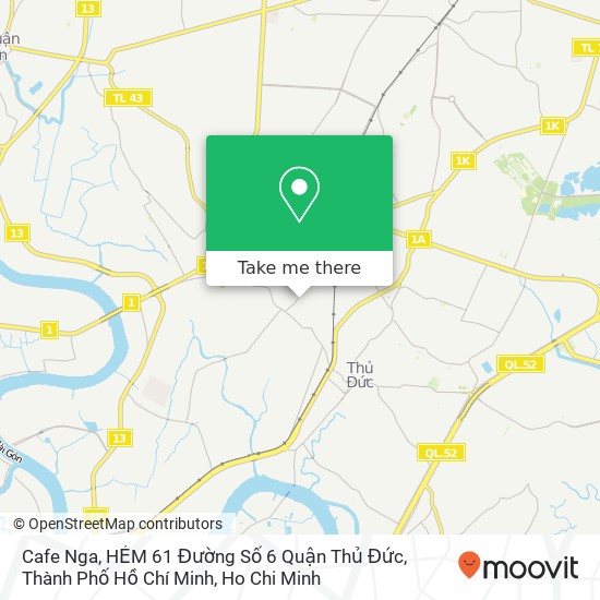 Cafe Nga, HẺM 61 Đường Số 6 Quận Thủ Đức, Thành Phố Hồ Chí Minh map