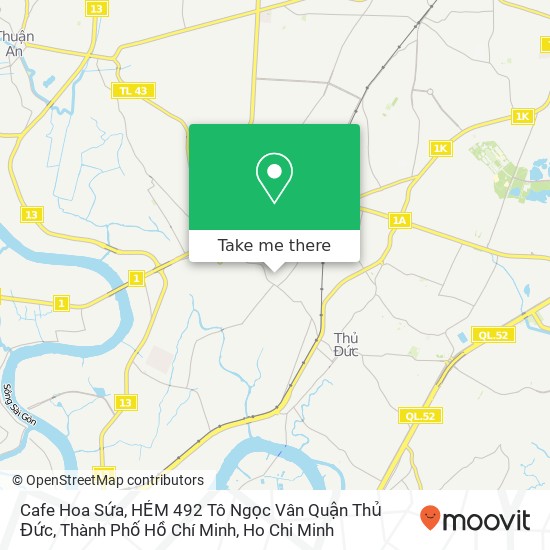 Cafe Hoa Sứa, HẺM 492 Tô Ngọc Vân Quận Thủ Đức, Thành Phố Hồ Chí Minh map