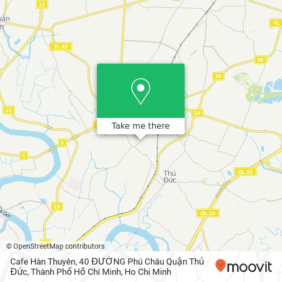 Cafe Hàn Thuyên, 40 ĐƯỜNG Phú Châu Quận Thủ Đức, Thành Phố Hồ Chí Minh map