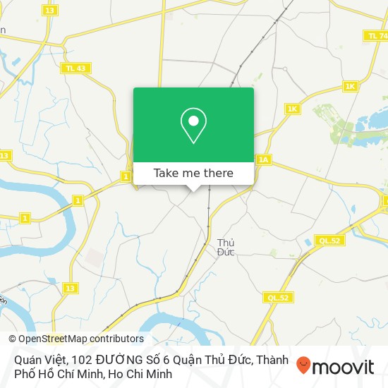 Quán Việt, 102 ĐƯỜNG Số 6 Quận Thủ Đức, Thành Phố Hồ Chí Minh map