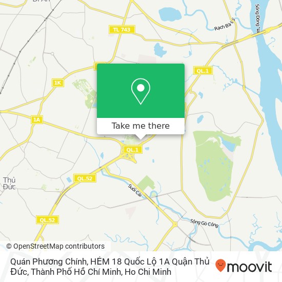 Quán Phương Chính, HẺM 18 Quốc Lộ 1A Quận Thủ Đức, Thành Phố Hồ Chí Minh map