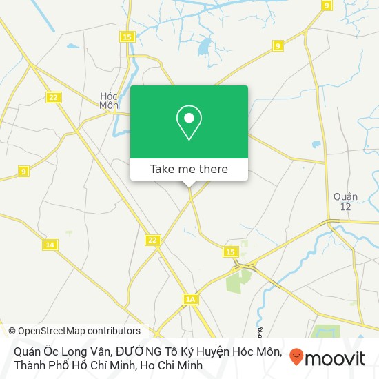 Quán Ốc Long Vân, ĐƯỜNG Tô Ký Huyện Hóc Môn, Thành Phố Hồ Chí Minh map