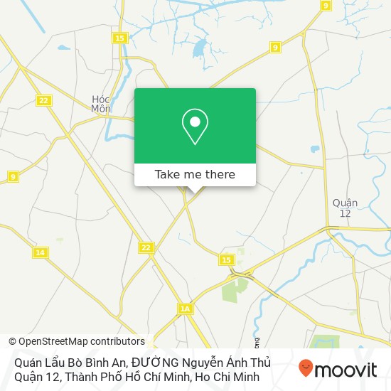 Quán Lẩu Bò Bình An, ĐƯỜNG Nguyễn Ảnh Thủ Quận 12, Thành Phố Hồ Chí Minh map