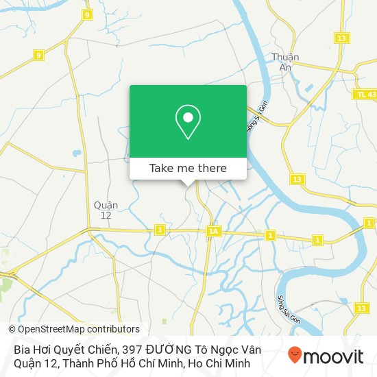 Bia Hơi Quyết Chiến, 397 ĐƯỜNG Tô Ngọc Vân Quận 12, Thành Phố Hồ Chí Minh map