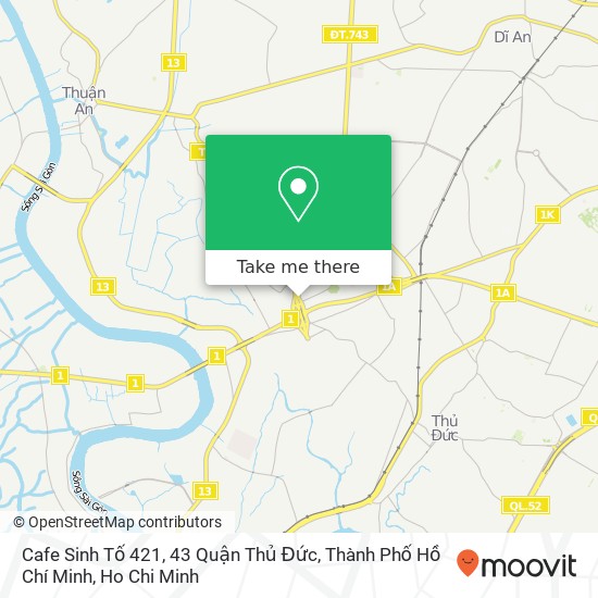 Cafe Sinh Tố 421, 43 Quận Thủ Đức, Thành Phố Hồ Chí Minh map