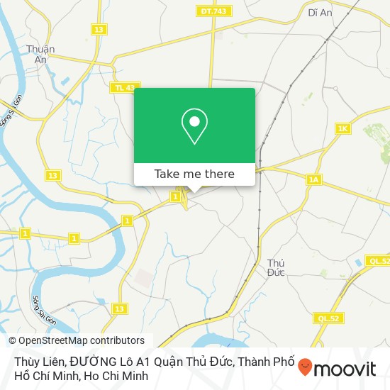 Thùy Liên, ĐƯỜNG Lô A1 Quận Thủ Đức, Thành Phố Hồ Chí Minh map