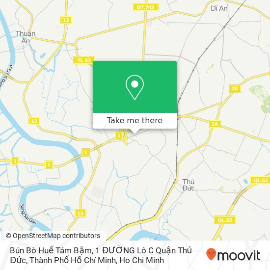 Bún Bò Huế Tám Bặm, 1 ĐƯỜNG Lô C Quận Thủ Đức, Thành Phố Hồ Chí Minh map