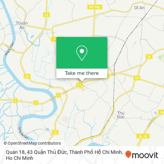 Quán 18, 43 Quận Thủ Đức, Thành Phố Hồ Chí Minh map