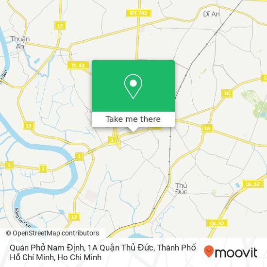 Quán Phở Nam Định, 1A Quận Thủ Đức, Thành Phố Hồ Chí Minh map