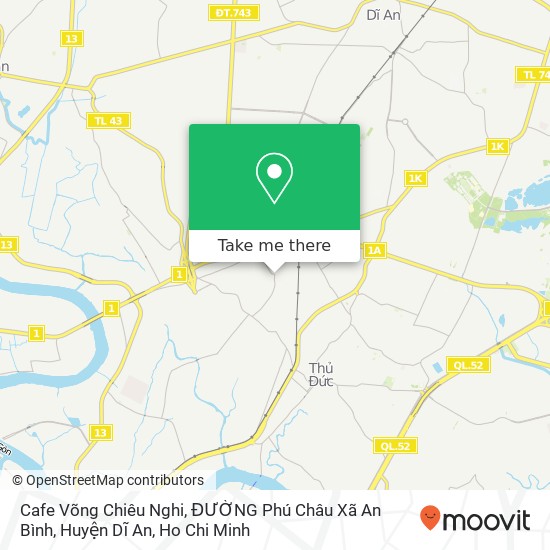 Cafe Võng Chiêu Nghi, ĐƯỜNG Phú Châu Xã An Bình, Huyện Dĩ An map