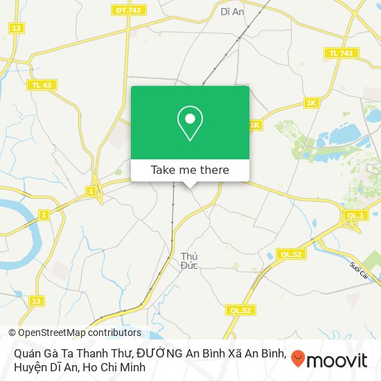 Quán Gà Ta Thanh Thư, ĐƯỜNG An Bình Xã An Bình, Huyện Dĩ An map