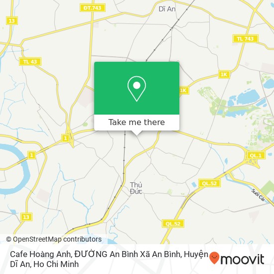 Cafe Hoàng Anh, ĐƯỜNG An Bình Xã An Bình, Huyện Dĩ An map