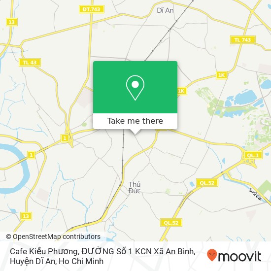 Cafe Kiều Phương, ĐƯỜNG Số 1 KCN Xã An Bình, Huyện Dĩ An map