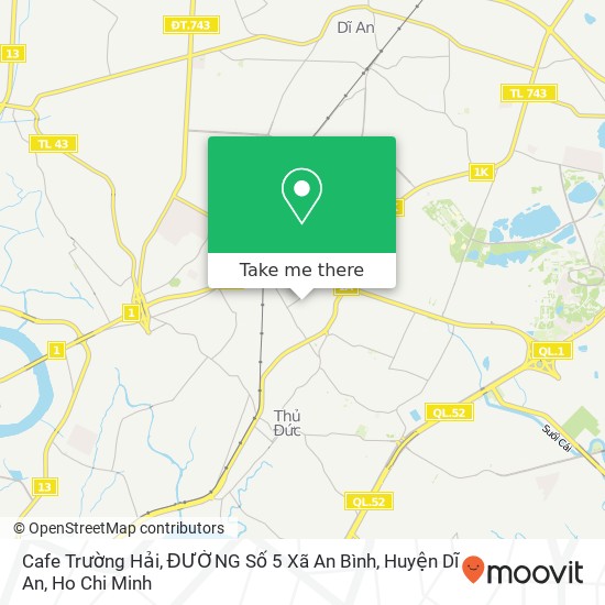 Cafe Trường Hải, ĐƯỜNG Số 5 Xã An Bình, Huyện Dĩ An map