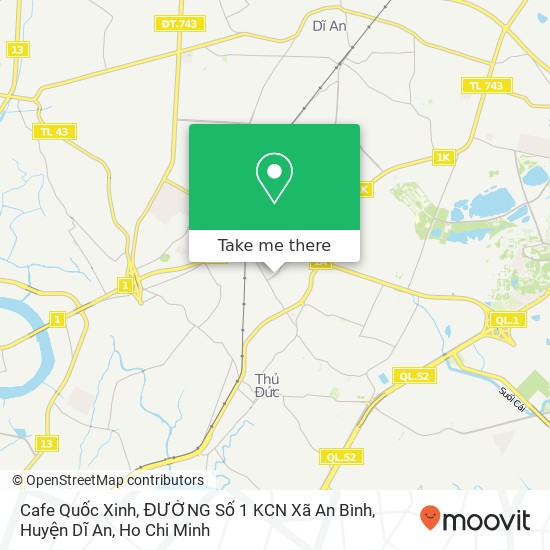 Cafe Quốc Xinh, ĐƯỜNG Số 1 KCN Xã An Bình, Huyện Dĩ An map