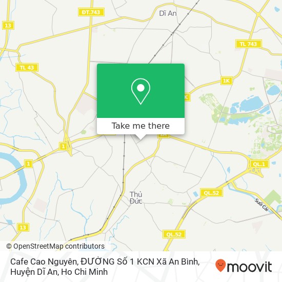 Cafe Cao Nguyên, ĐƯỜNG Số 1 KCN Xã An Bình, Huyện Dĩ An map