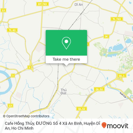Cafe Hồng Thủy, ĐƯỜNG Số 4 Xã An Bình, Huyện Dĩ An map