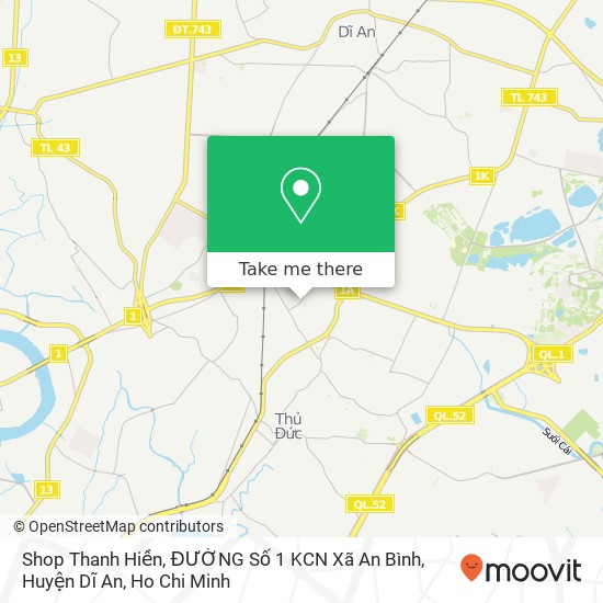 Shop Thanh Hiền, ĐƯỜNG Số 1 KCN Xã An Bình, Huyện Dĩ An map