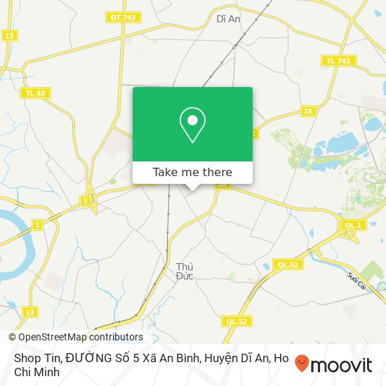 Shop Tin, ĐƯỜNG Số 5 Xã An Bình, Huyện Dĩ An map