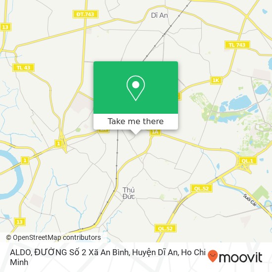 ALDO, ĐƯỜNG Số 2 Xã An Bình, Huyện Dĩ An map