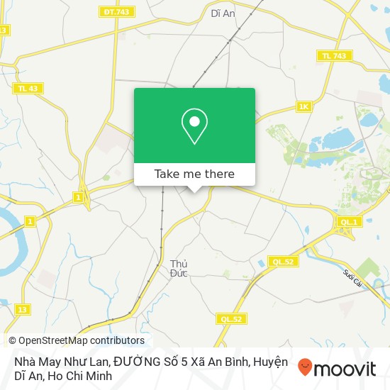 Nhà May Như Lan, ĐƯỜNG Số 5 Xã An Bình, Huyện Dĩ An map