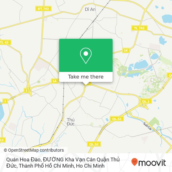 Quán Hoa Đào, ĐƯỜNG Kha Vạn Cân Quận Thủ Đức, Thành Phố Hồ Chí Minh map