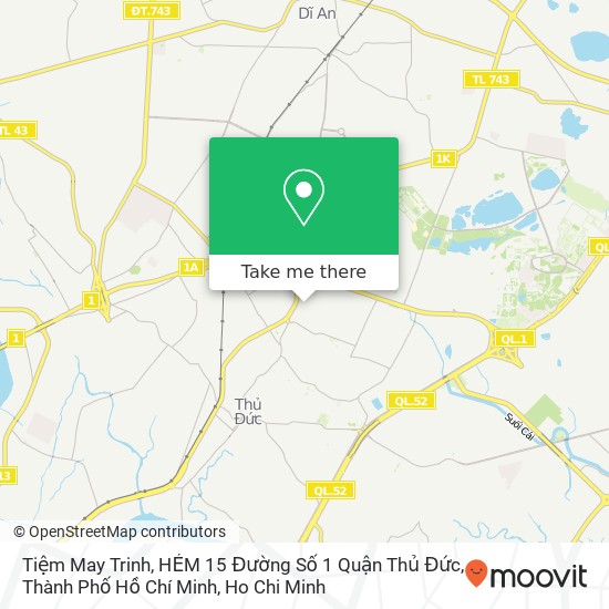 Tiệm May Trinh, HẺM 15 Đường Số 1 Quận Thủ Đức, Thành Phố Hồ Chí Minh map