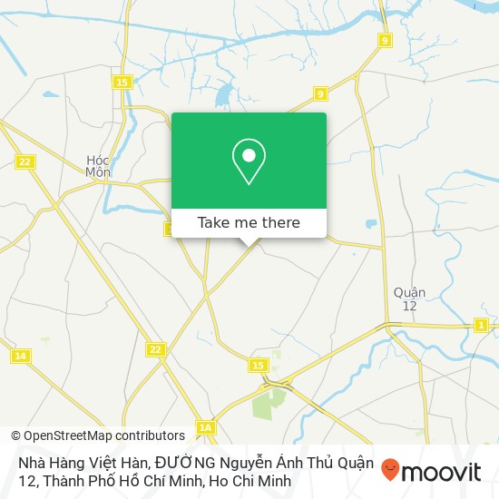 Nhà Hàng Việt Hàn, ĐƯỜNG Nguyễn Ảnh Thủ Quận 12, Thành Phố Hồ Chí Minh map