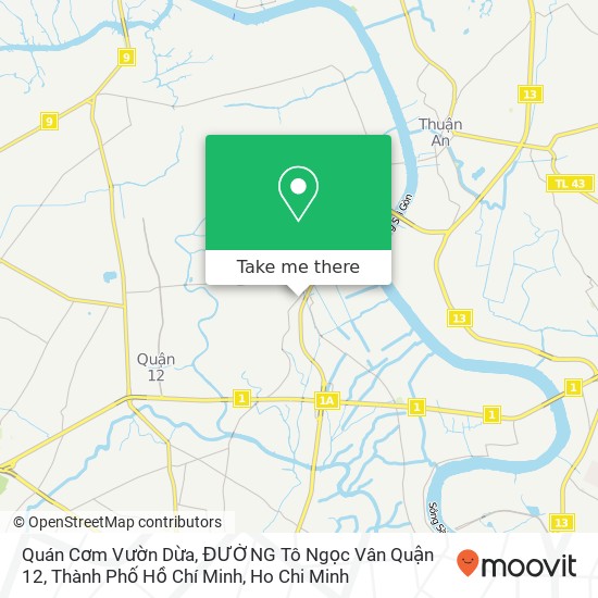 Quán Cơm Vườn Dừa, ĐƯỜNG Tô Ngọc Vân Quận 12, Thành Phố Hồ Chí Minh map