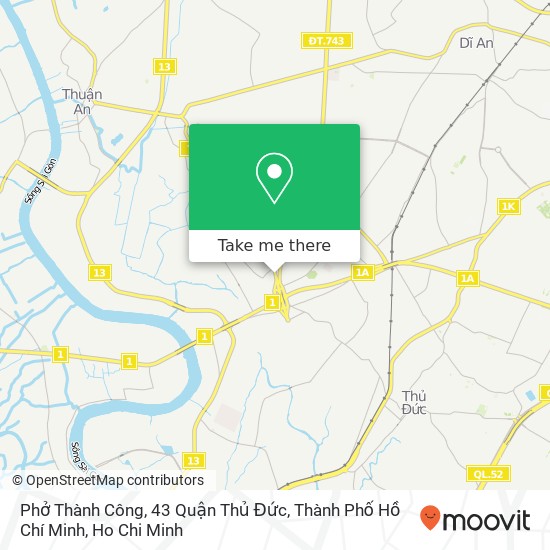 Phở Thành Công, 43 Quận Thủ Đức, Thành Phố Hồ Chí Minh map