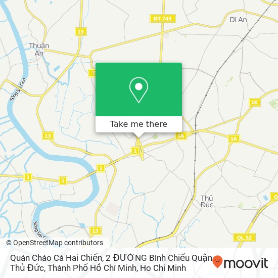 Quán Cháo Cá Hai Chiến, 2 ĐƯỜNG Bình Chiểu Quận Thủ Đức, Thành Phố Hồ Chí Minh map