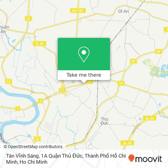 Tân Vĩnh Sáng, 1A Quận Thủ Đức, Thành Phố Hồ Chí Minh map