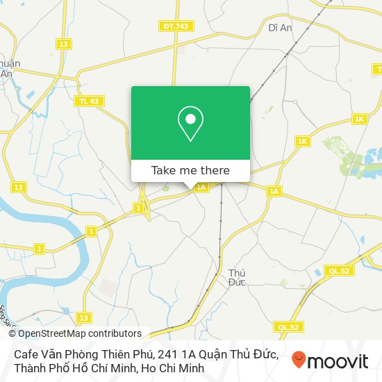 Cafe Văn Phòng Thiên Phú, 241 1A Quận Thủ Đức, Thành Phố Hồ Chí Minh map