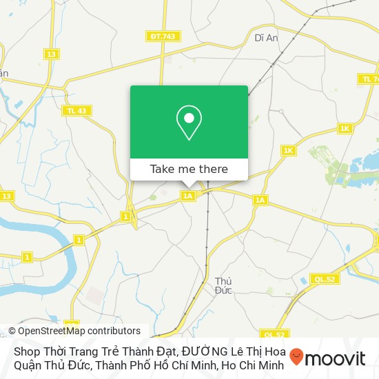 Shop Thời Trang Trẻ Thành Đạt, ĐƯỜNG Lê Thị Hoa Quận Thủ Đức, Thành Phố Hồ Chí Minh map