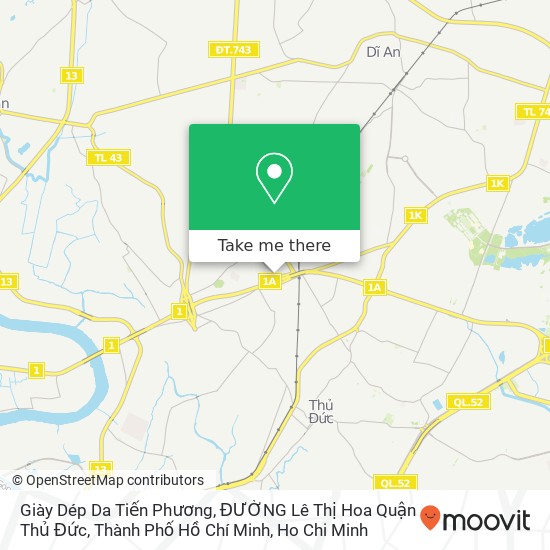 Giày Dép Da Tiến Phương, ĐƯỜNG Lê Thị Hoa Quận Thủ Đức, Thành Phố Hồ Chí Minh map