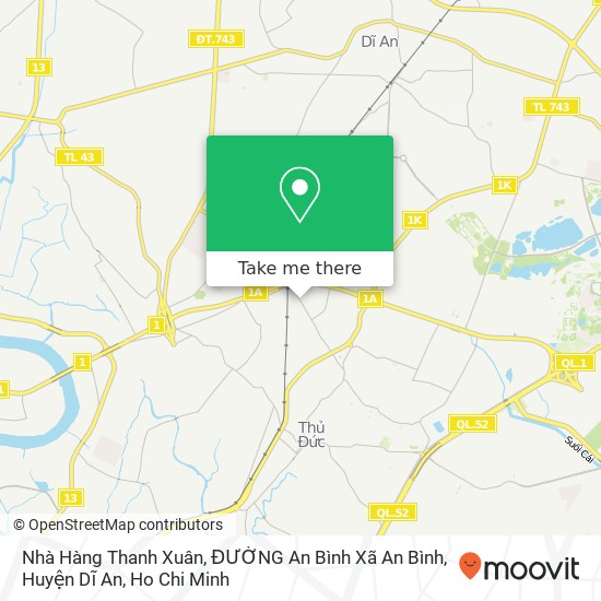 Nhà Hàng Thanh Xuân, ĐƯỜNG An Bình Xã An Bình, Huyện Dĩ An map