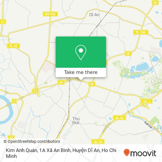 Kim Anh Quán, 1A Xã An Bình, Huyện Dĩ An map