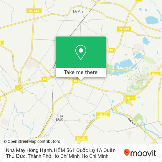 Nhà May Hồng Hạnh, HẺM 561 Quốc Lộ 1A Quận Thủ Đức, Thành Phố Hồ Chí Minh map