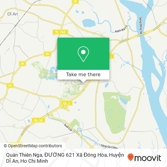 Quán Thiên Nga, ĐƯỜNG 621 Xã Đông Hòa, Huyện Dĩ An map