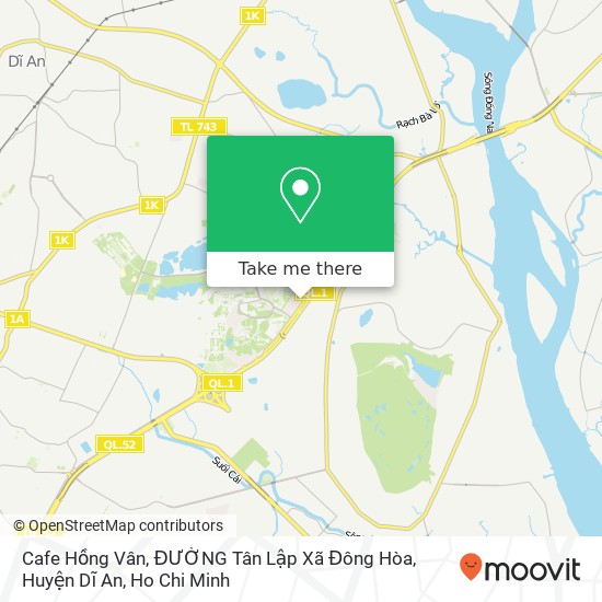 Cafe Hồng Vân, ĐƯỜNG Tân Lập Xã Đông Hòa, Huyện Dĩ An map