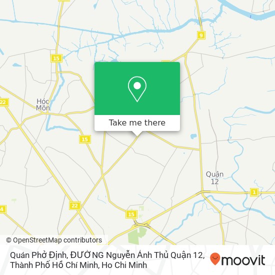 Quán Phở Định, ĐƯỜNG Nguyễn Ảnh Thủ Quận 12, Thành Phố Hồ Chí Minh map