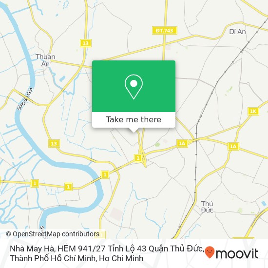 Nhà May Hà, HẺM 941 / 27 Tỉnh Lộ 43 Quận Thủ Đức, Thành Phố Hồ Chí Minh map