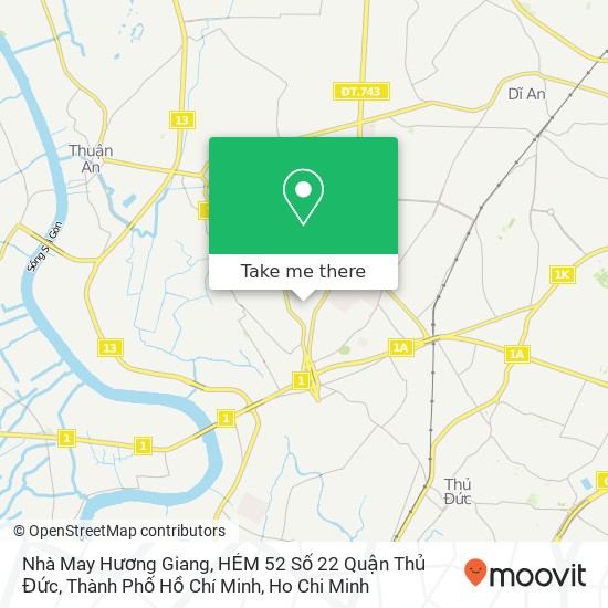 Nhà May Hương Giang, HẺM 52 Số 22 Quận Thủ Đức, Thành Phố Hồ Chí Minh map