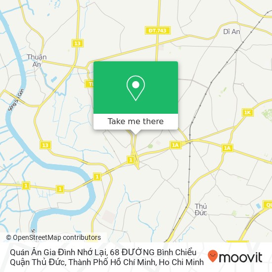 Quán Ăn Gia Đình Nhớ Lại, 68 ĐƯỜNG Bình Chiểu Quận Thủ Đức, Thành Phố Hồ Chí Minh map