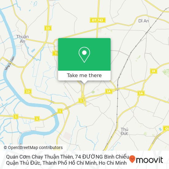 Quán Cơm Chay Thuận Thiên, 74 ĐƯỜNG Bình Chiểu Quận Thủ Đức, Thành Phố Hồ Chí Minh map