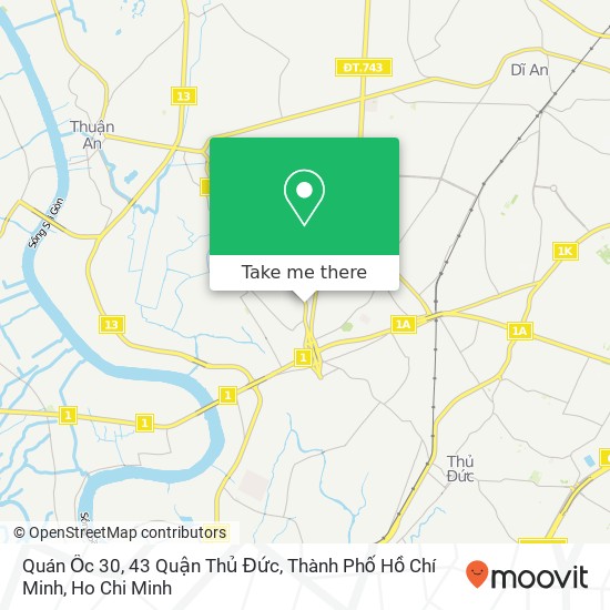 Quán Ốc 30, 43 Quận Thủ Đức, Thành Phố Hồ Chí Minh map