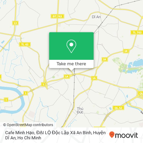 Cafe Minh Hạo, ĐẠI LỘ Độc Lập Xã An Bình, Huyện Dĩ An map