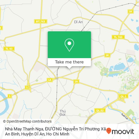 Nhà May Thanh Nga, ĐƯỜNG Nguyễn Tri Phương Xã An Bình, Huyện Dĩ An map